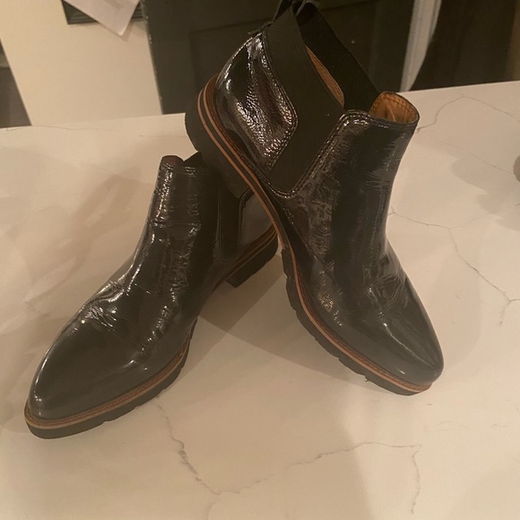 short patent leather boots